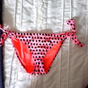 Hot pink with black patterns bikini bottom